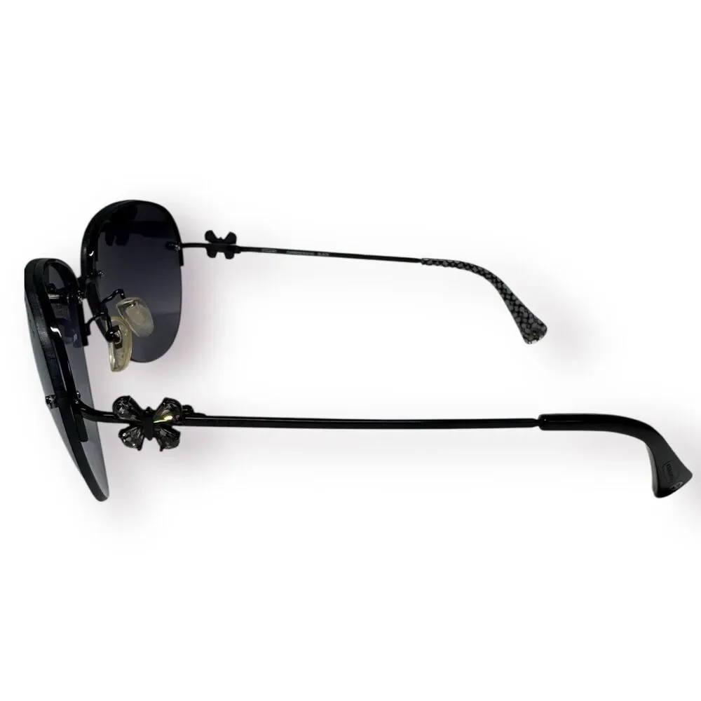 Coach Caprice Crystal Butterfly Sunglasses Boho Chic Aviator Oval Gradient Lense